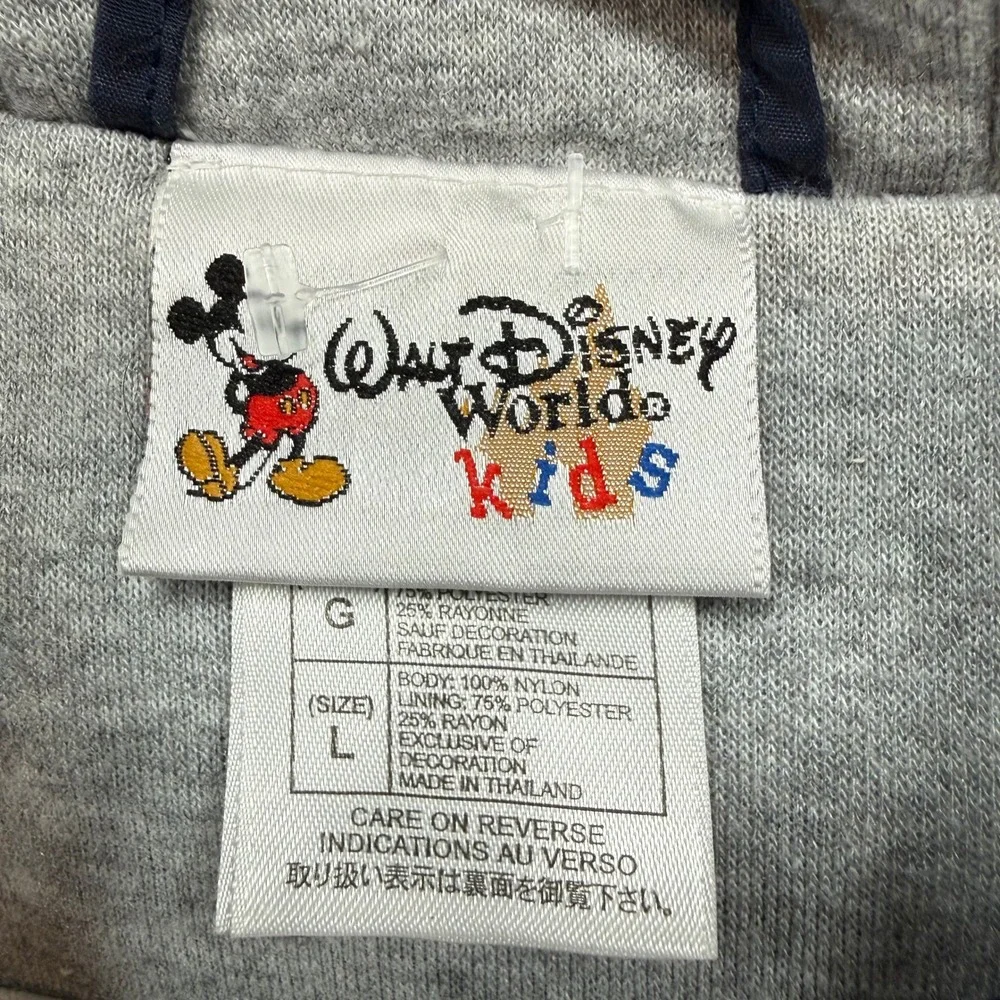 Disney Jacket Kids Large Blue Mickey Mouse‎ Walt Disney World Vintage 90s Zip Up